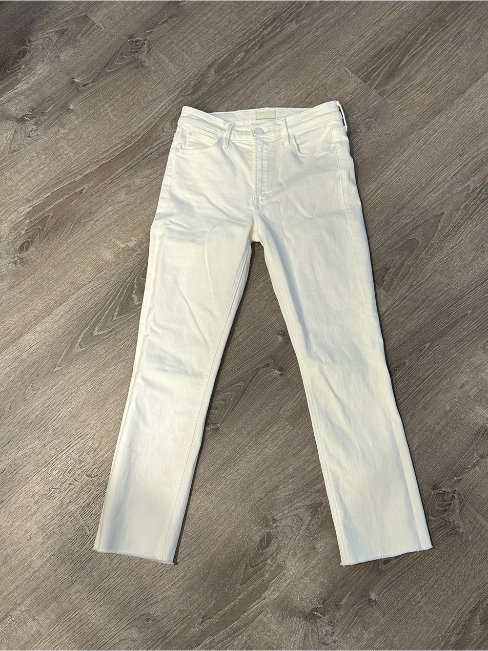 Mother White Mid Rise Dazzler Ankle Jeans fairest of them all size 25